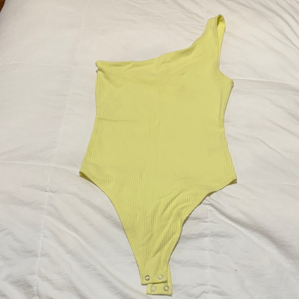 Yellow One-Shoulder Bodysuit